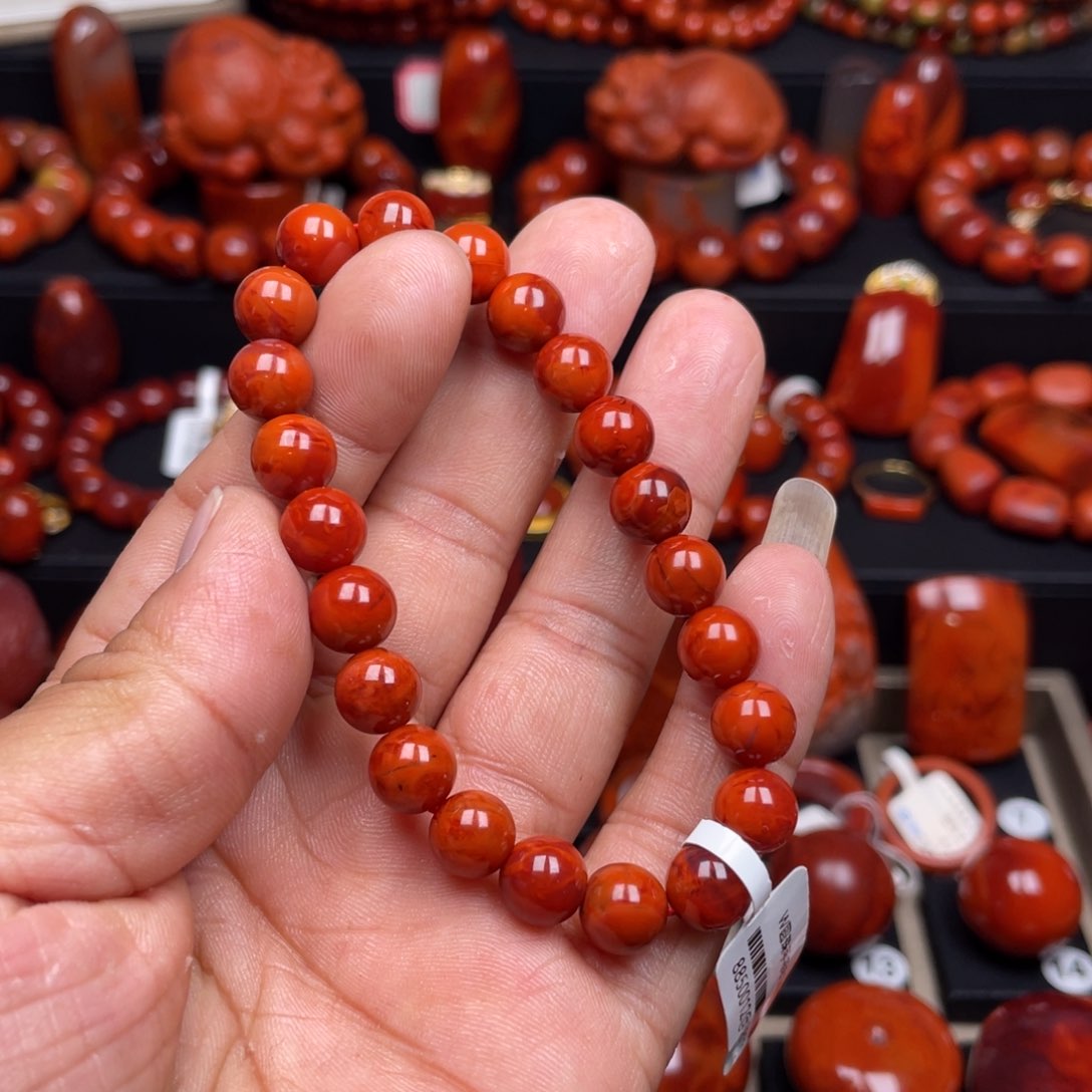 南红玛瑙珠宝奇石未镶嵌单圈8