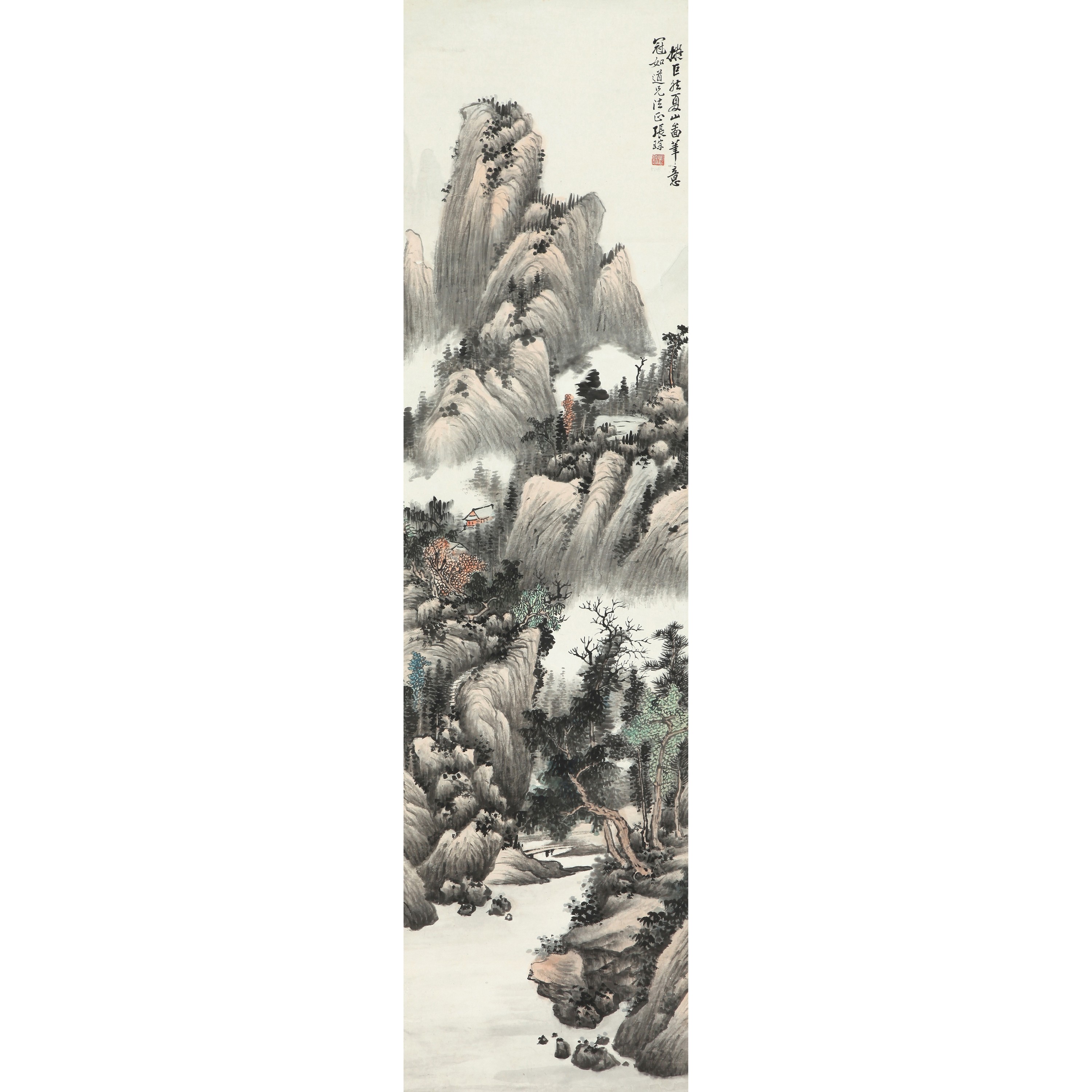 8738、张琮 仿巨然夏山图【87拍卖】