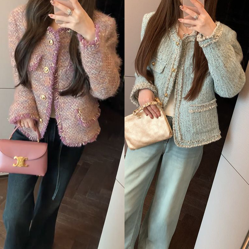 【mimius】七七 轻奢线手工拉流苏粗花呢小香外套汉服 F10255