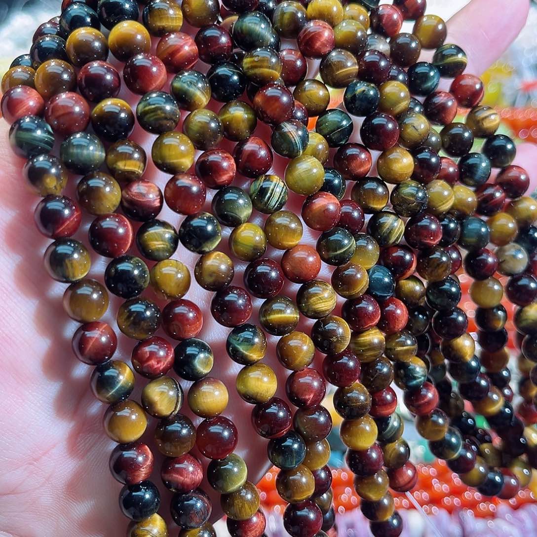 玛瑙/玉髓未镶嵌珠宝半成品A货三色虎眼