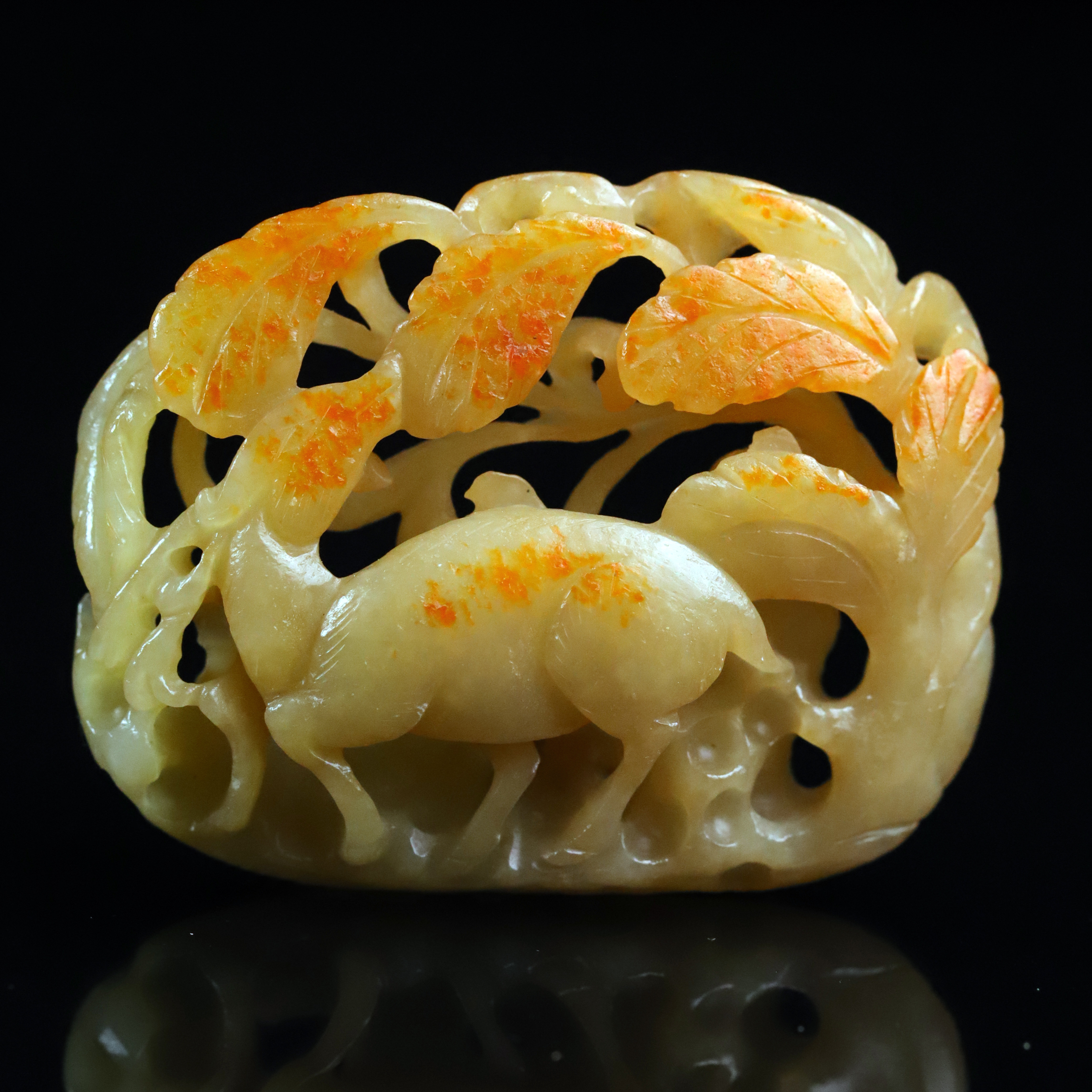 明代和田玉秋山鹿-CS