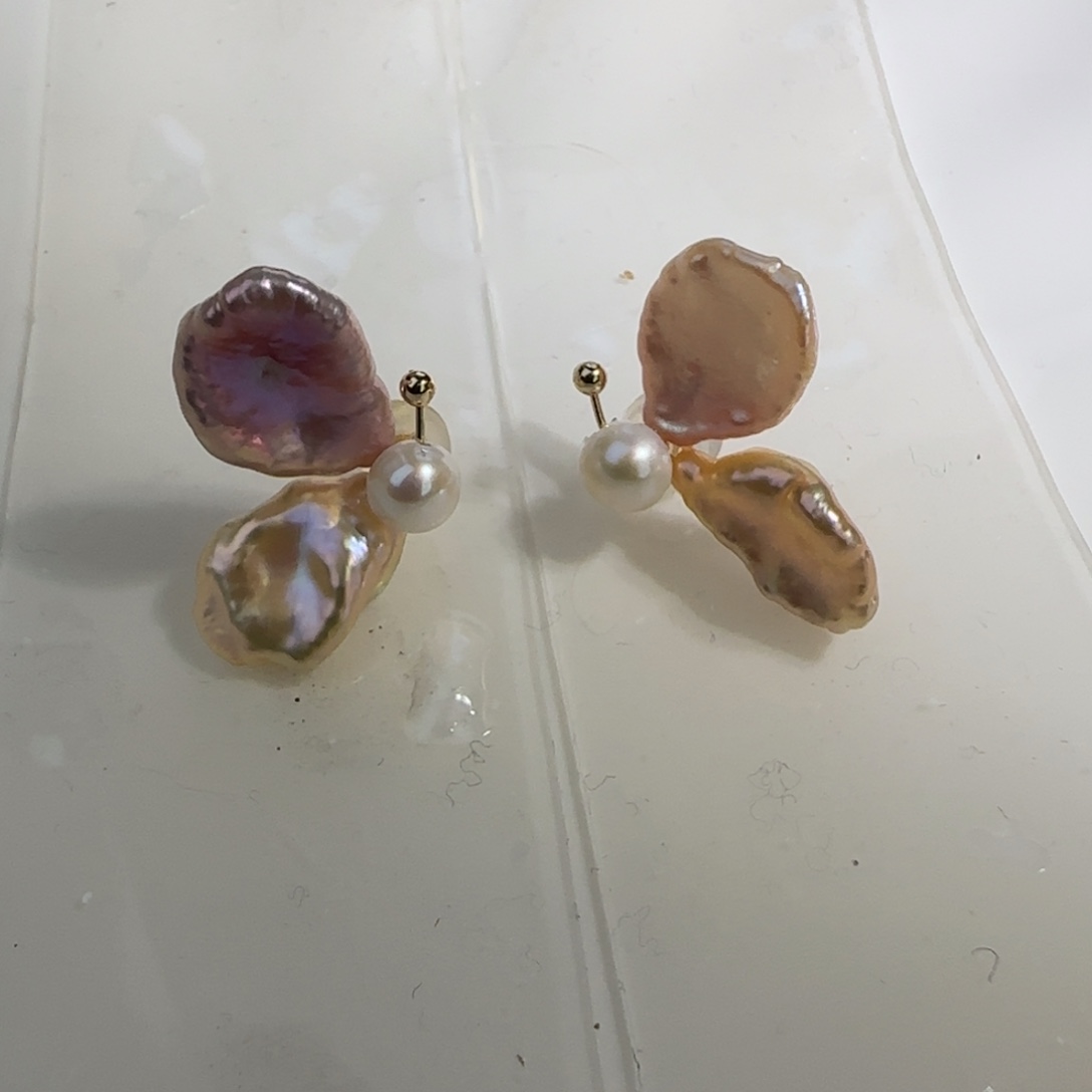 淡水珍珠耳饰银S925镶嵌