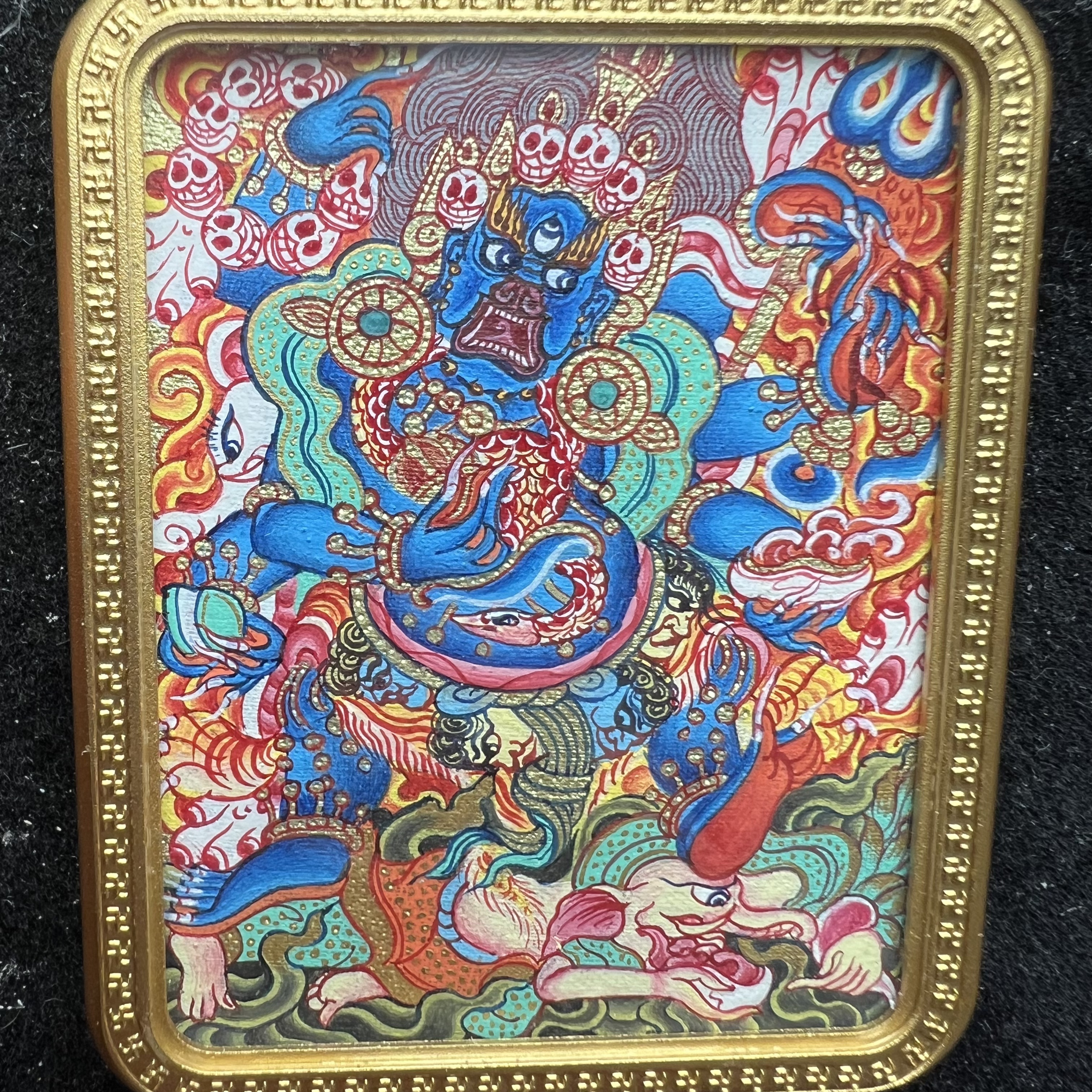 热贡手绘1唐卡——六臂大黑天