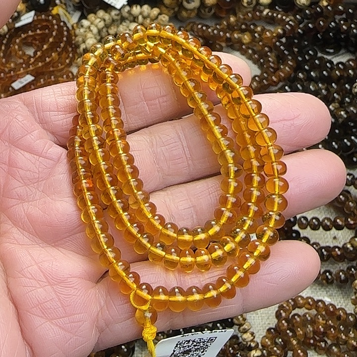 *****琥珀未镶嵌颈饰抚顺金珀6mm链