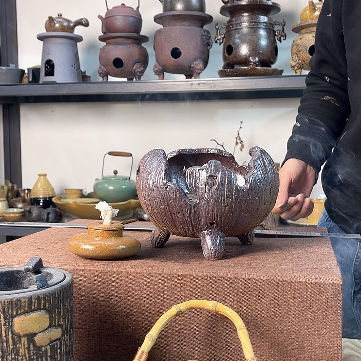 紫泥茶壶紫砂粗陶茶器