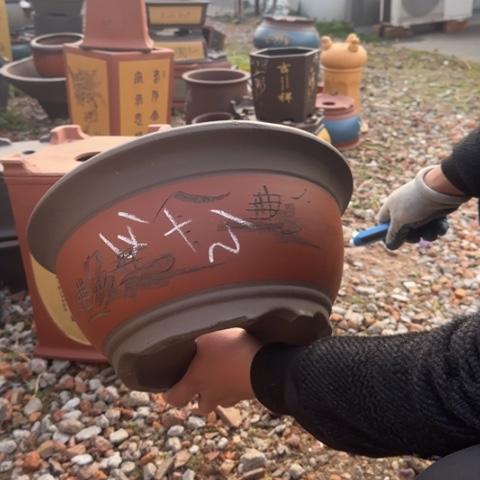 红陶紫砂花盆盆景盆栽