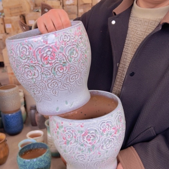 紫砂花盆高20口18————-