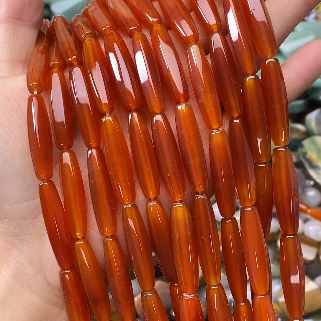 玛瑙/玉髓未镶嵌珠宝半成品玛瑙管一条