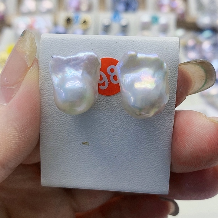 银S925镶嵌耳饰淡水珍珠