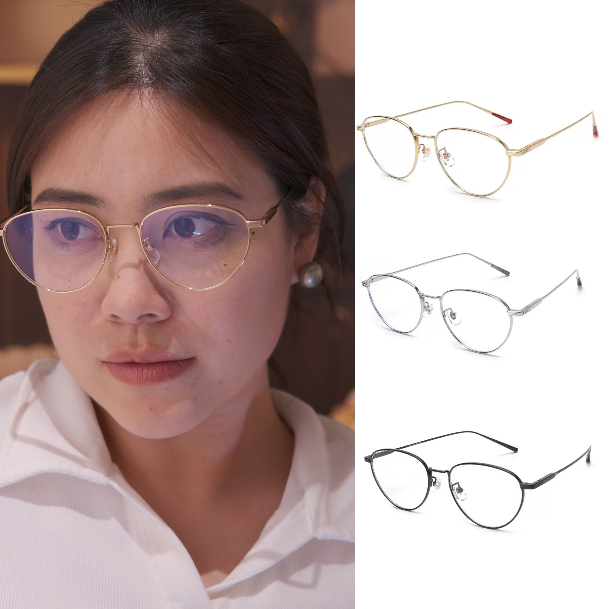 fakem镜架女光学镜Meredith眼镜素颜高级搞笑无边框无度数MU30888