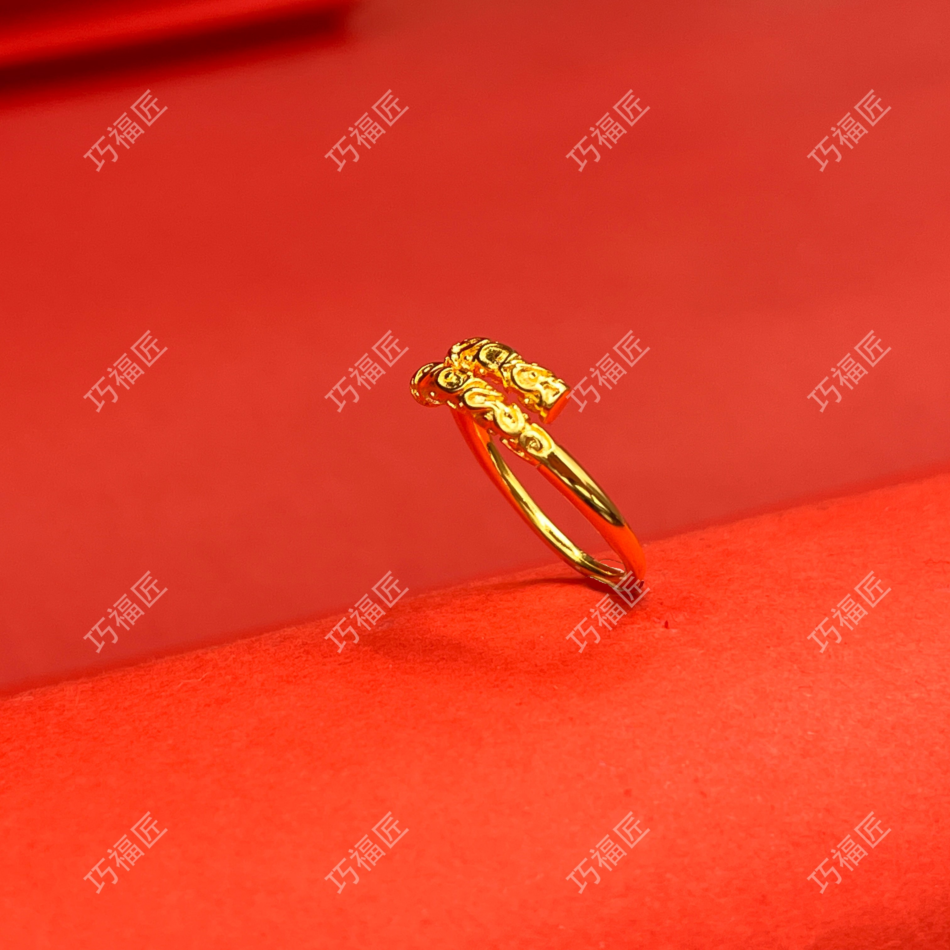 足银戒指 祥云戒指开口 简约经典磨砂指环时尚实心单圈百搭