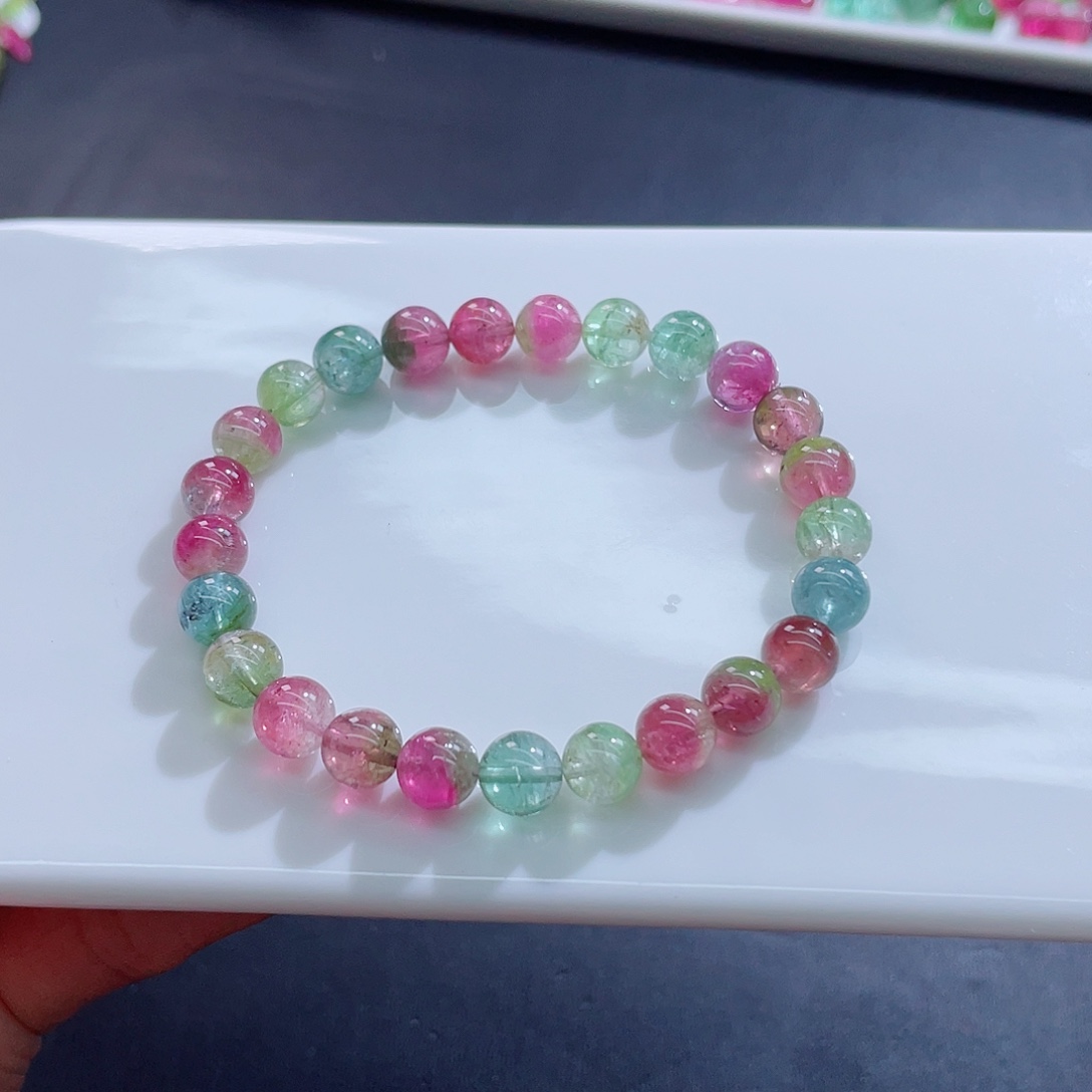 碧玺未镶嵌手链7.8mm