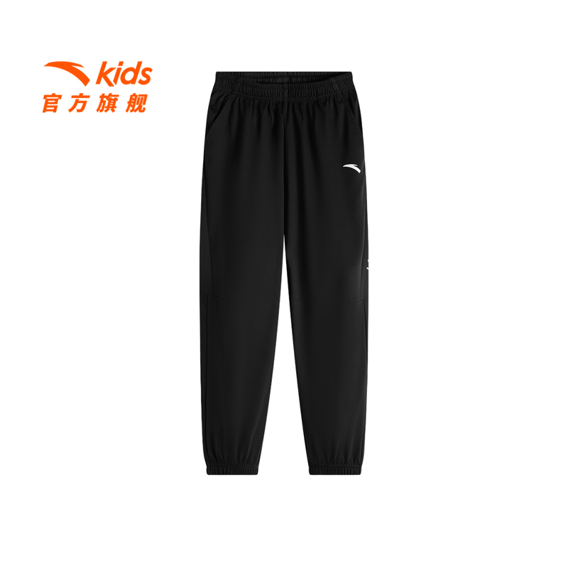 安踏儿童男大童针织运动长裤25夏新款舒适百搭青少年纯棉裤子7704