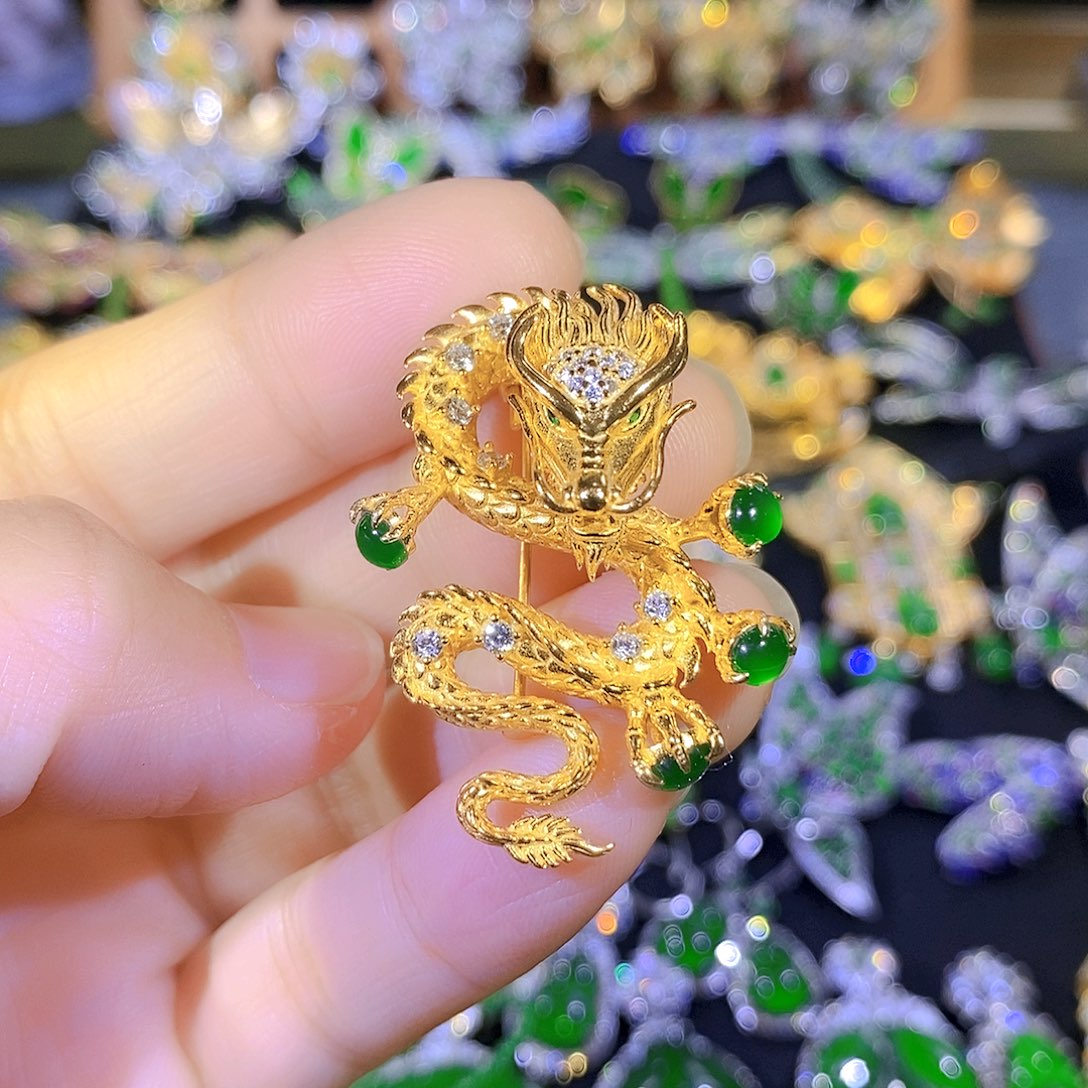 吊坠(不含链)银S925镶嵌翡翠