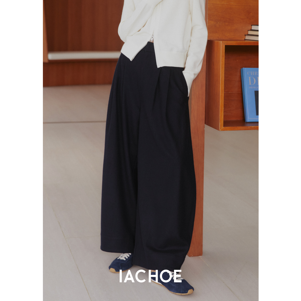 IACHOE【腰果裤】含绵羊毛休闲裤3561518006