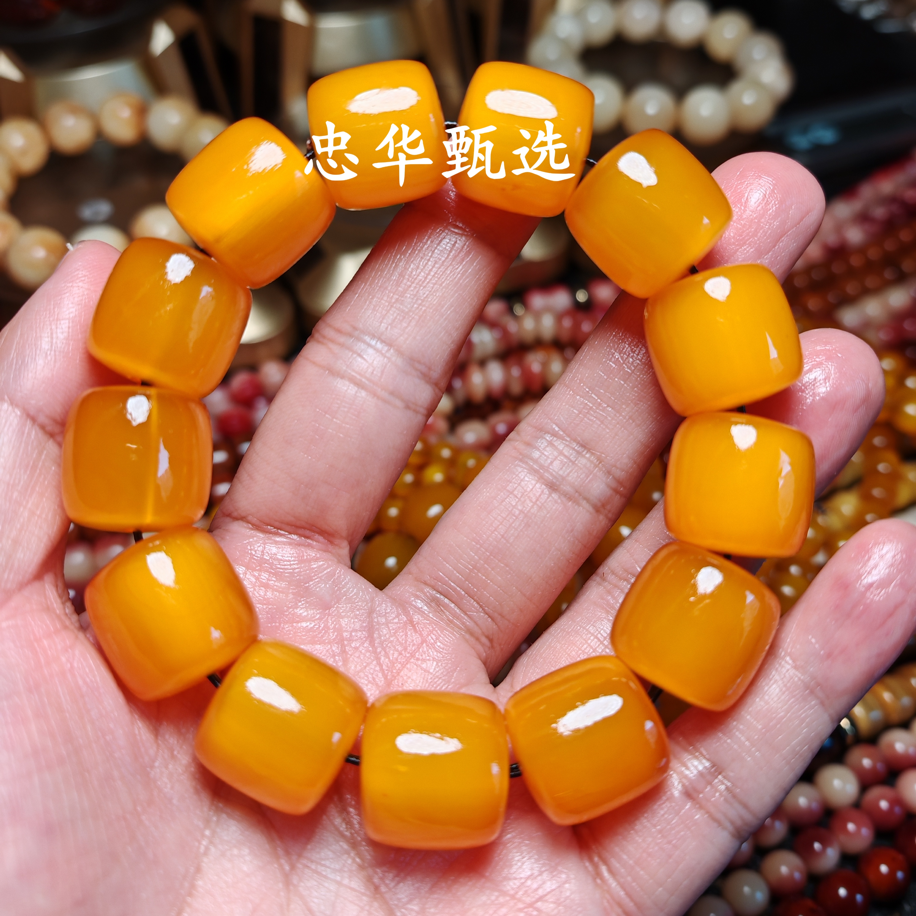 非金属皮质手链 一手货源批发1.8尺寸桶珠黄金甲素圈