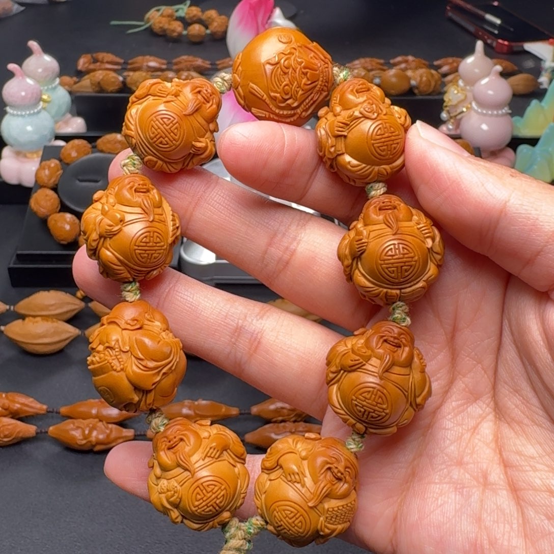 橄榄核手串/手链福满乾坤财神2.2