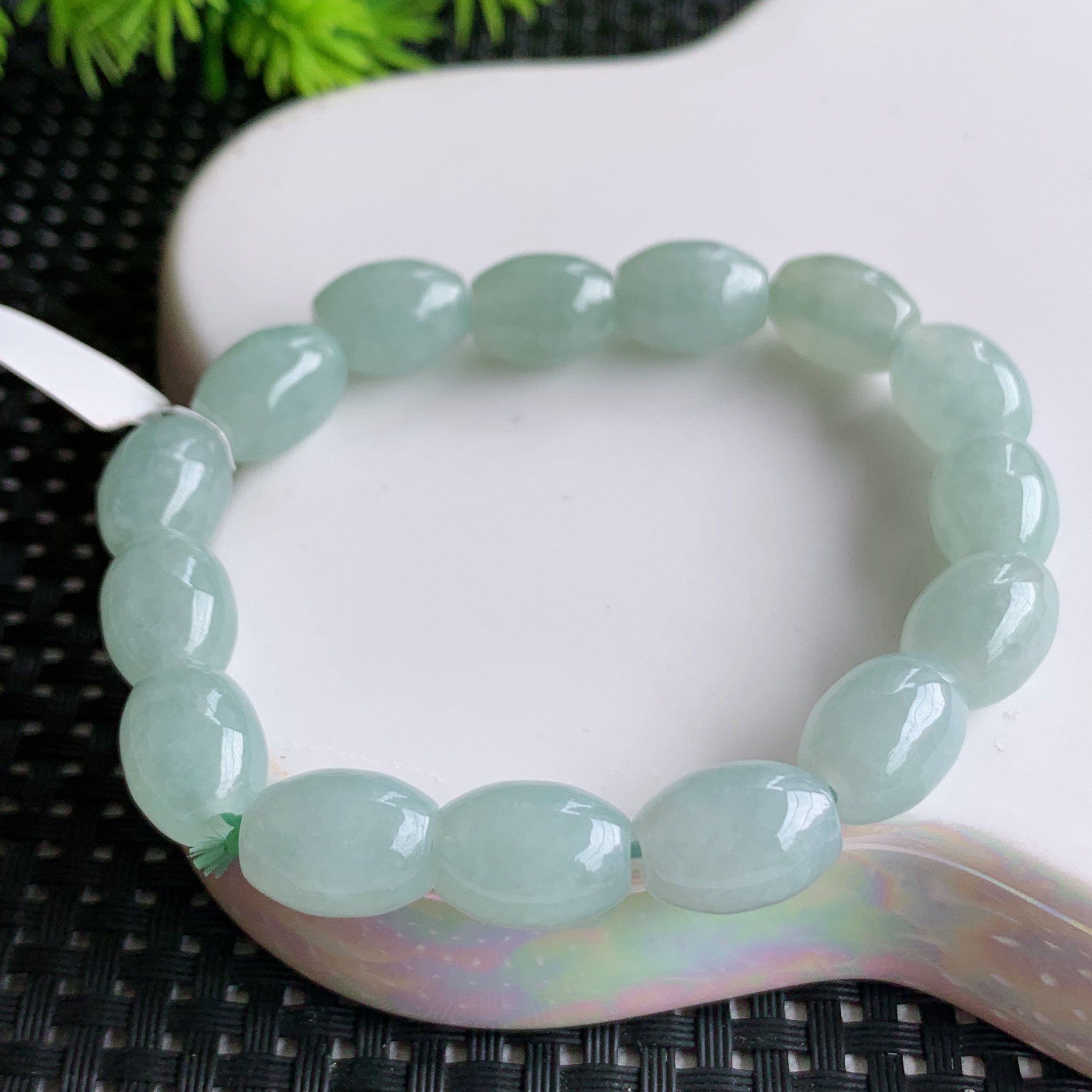 天然翡翠A货冰种晴水绿浅绿路路通手串手链卡12.3-9.3
