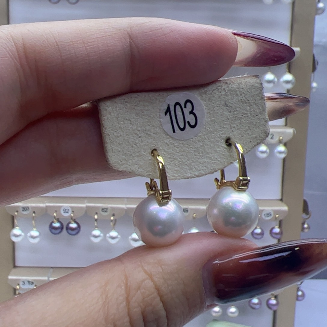 淡水珍珠耳饰银S925镶嵌
