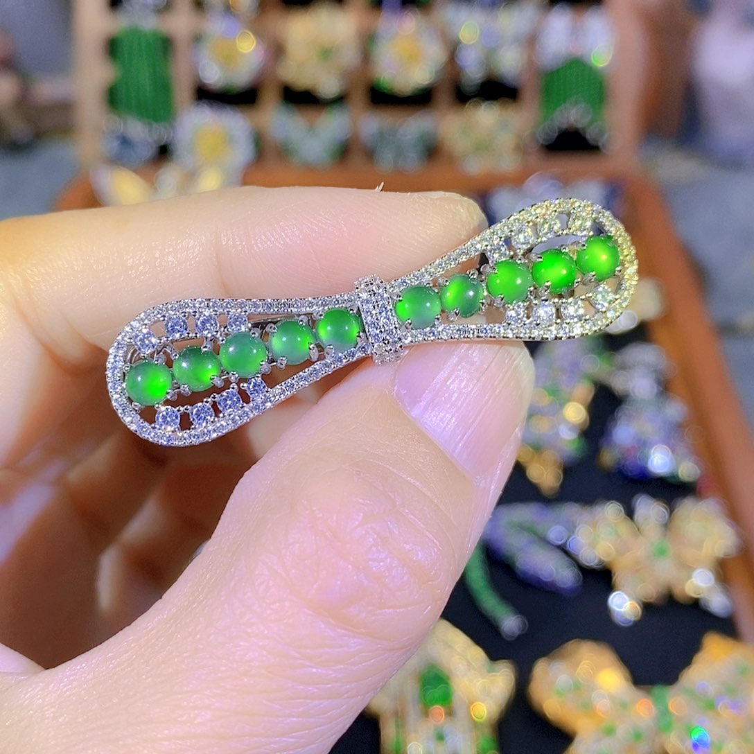 吊坠(不含链)银S925镶嵌翡翠