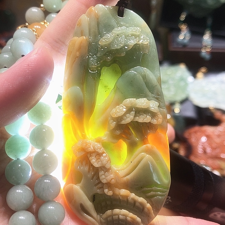 岫玉未镶嵌毛衣链