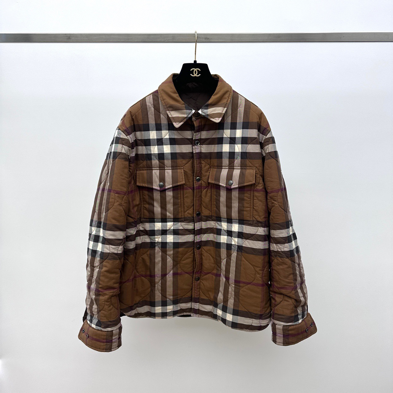 99新 BURBERRY/博柏利 长袖双面穿棉服 夹克 L码