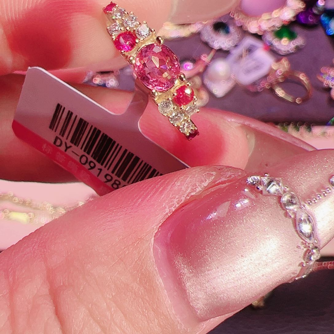 尖晶石戒指银S925镶嵌