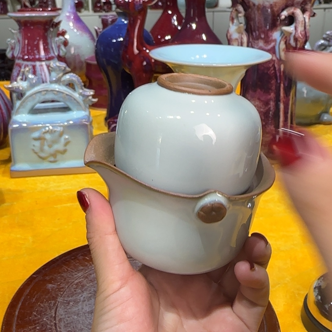 瓷片郑家钧窑摆件