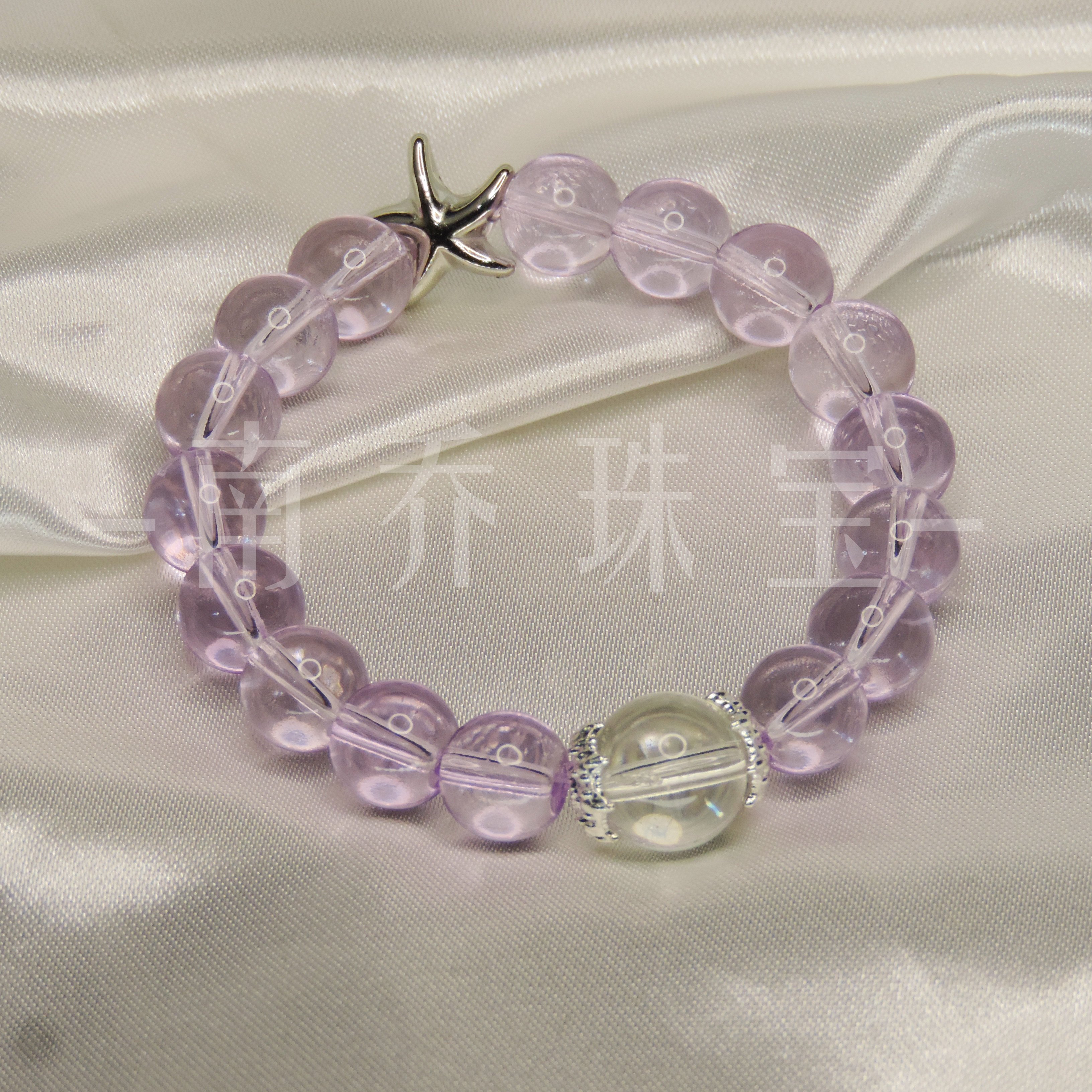 非金属玻璃手链 天然紫水晶义乌批发人造水晶玻璃体时尚