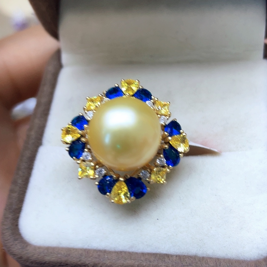 海水珍珠戒指银S925镶嵌