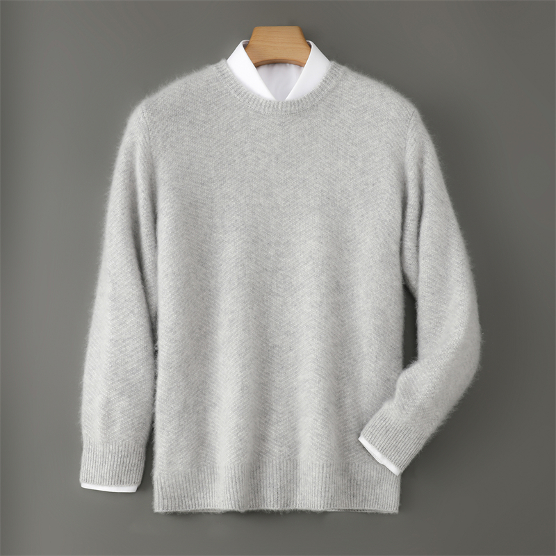 25秋冬新款100山羊绒衫男圆领商务风厚毛衣
