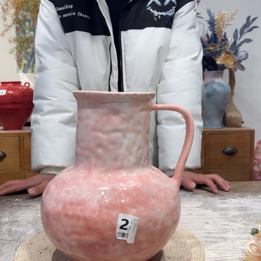 摆件陶瓷花瓶高26口10