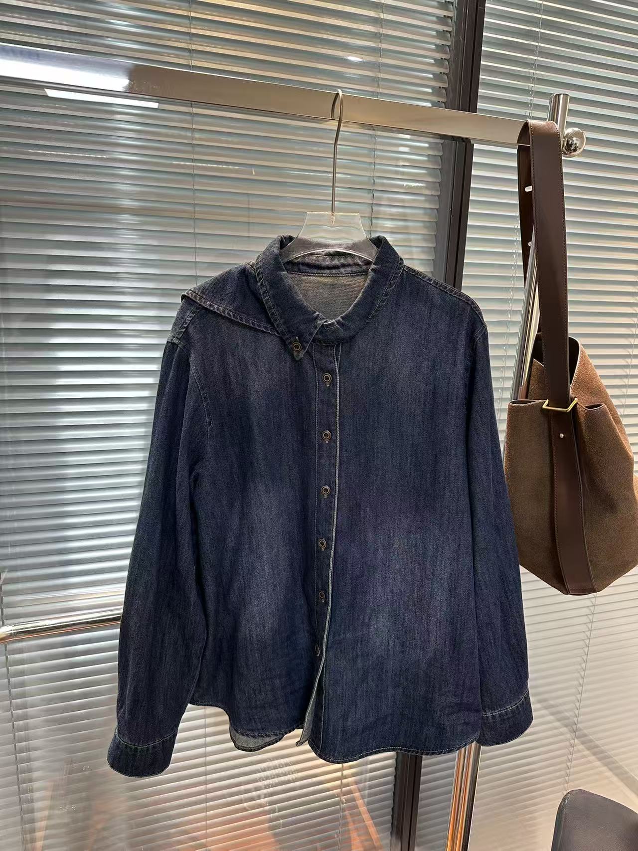 【AXIN定制】欧货高品叠穿洋气牛仔衬衫 5877