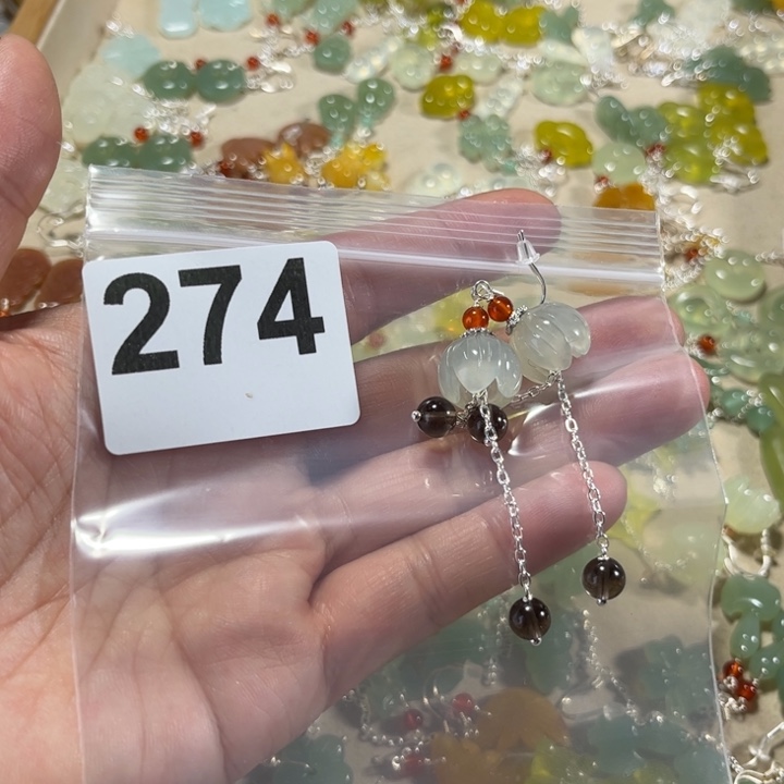 蛇纹石玉耳饰未镶嵌1****1