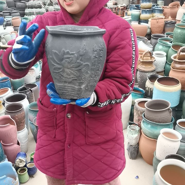 红陶口18高24瑕疵一个盆子