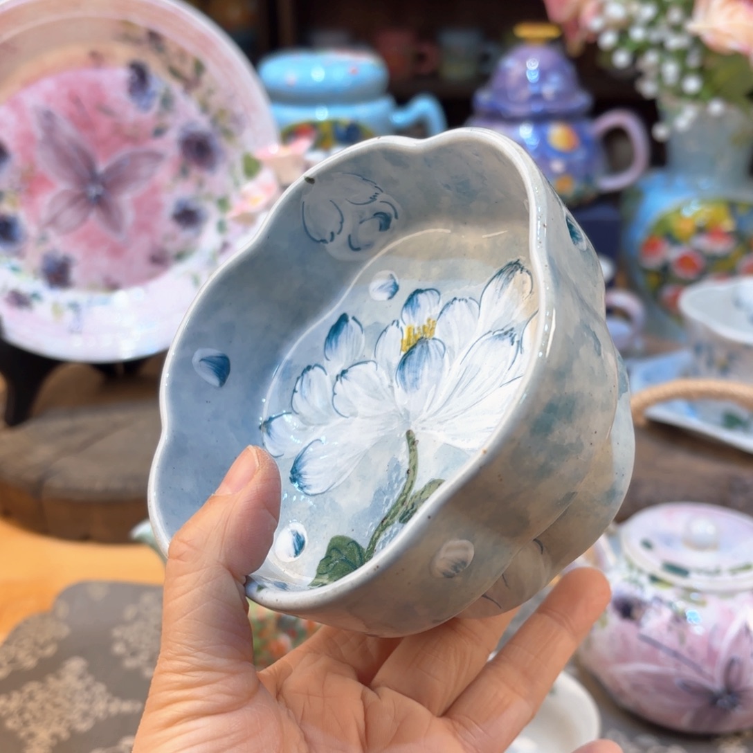 景德镇手绘高温釉下彩陶瓷茶具