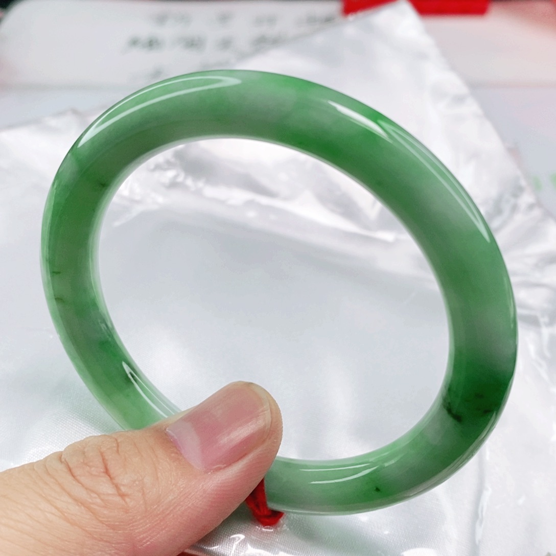 未镶嵌手镯翡翠54圈口圆条