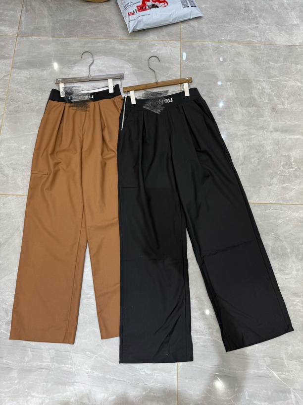 南油新款高腰垂感百搭宽松直筒休闲西装裤