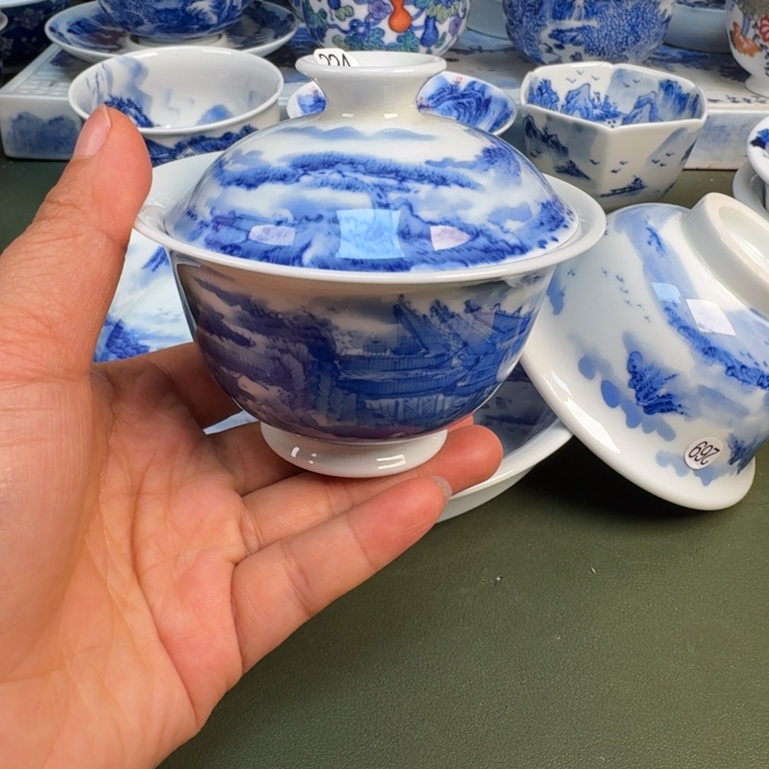 瓷景德镇纯手绘茶具圆圆224