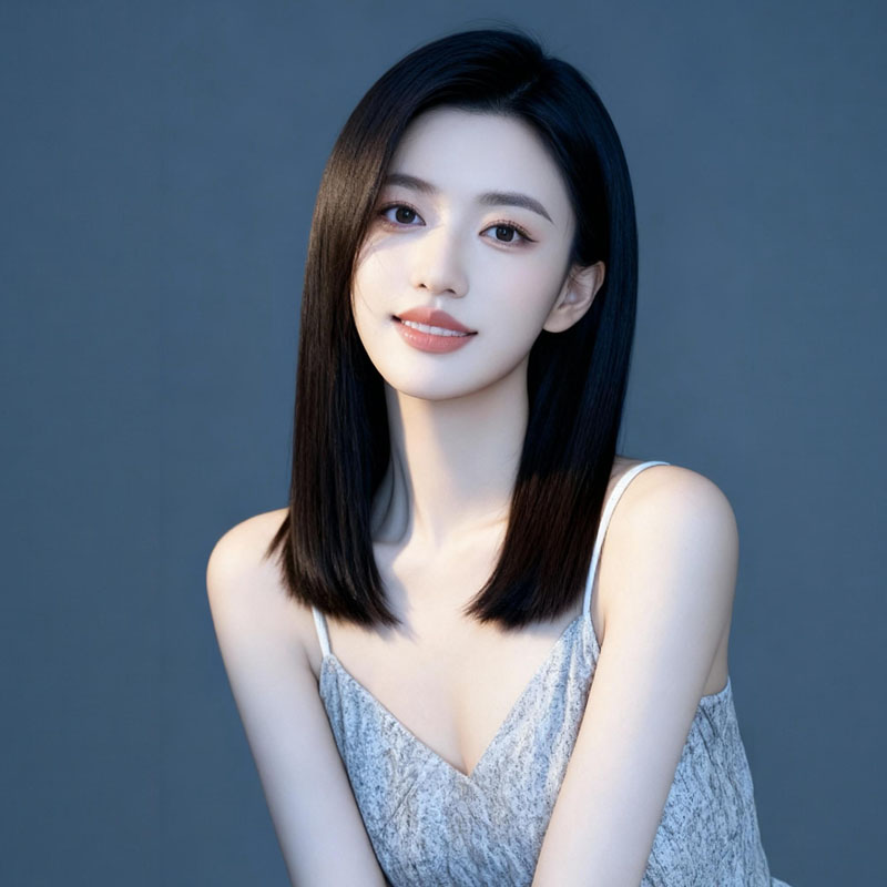 全手织全真人真发全长度减龄自然女款锁骨整顶假发套