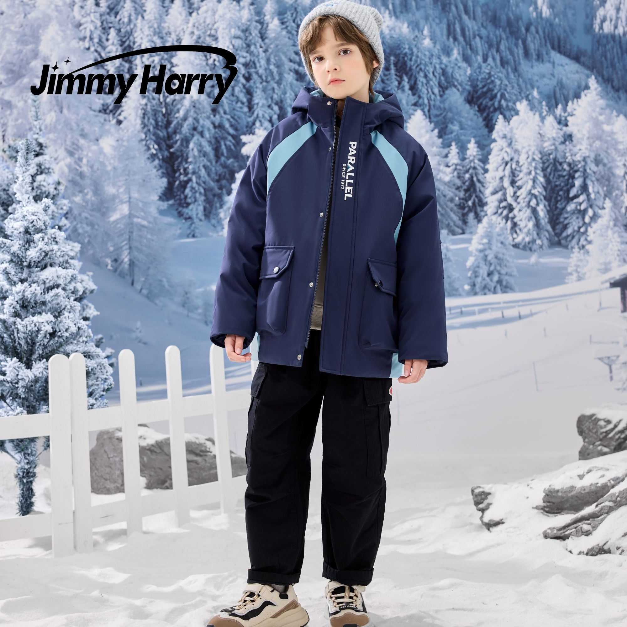 吉米妈休闲风纯色长款女运动风男中长款-85940