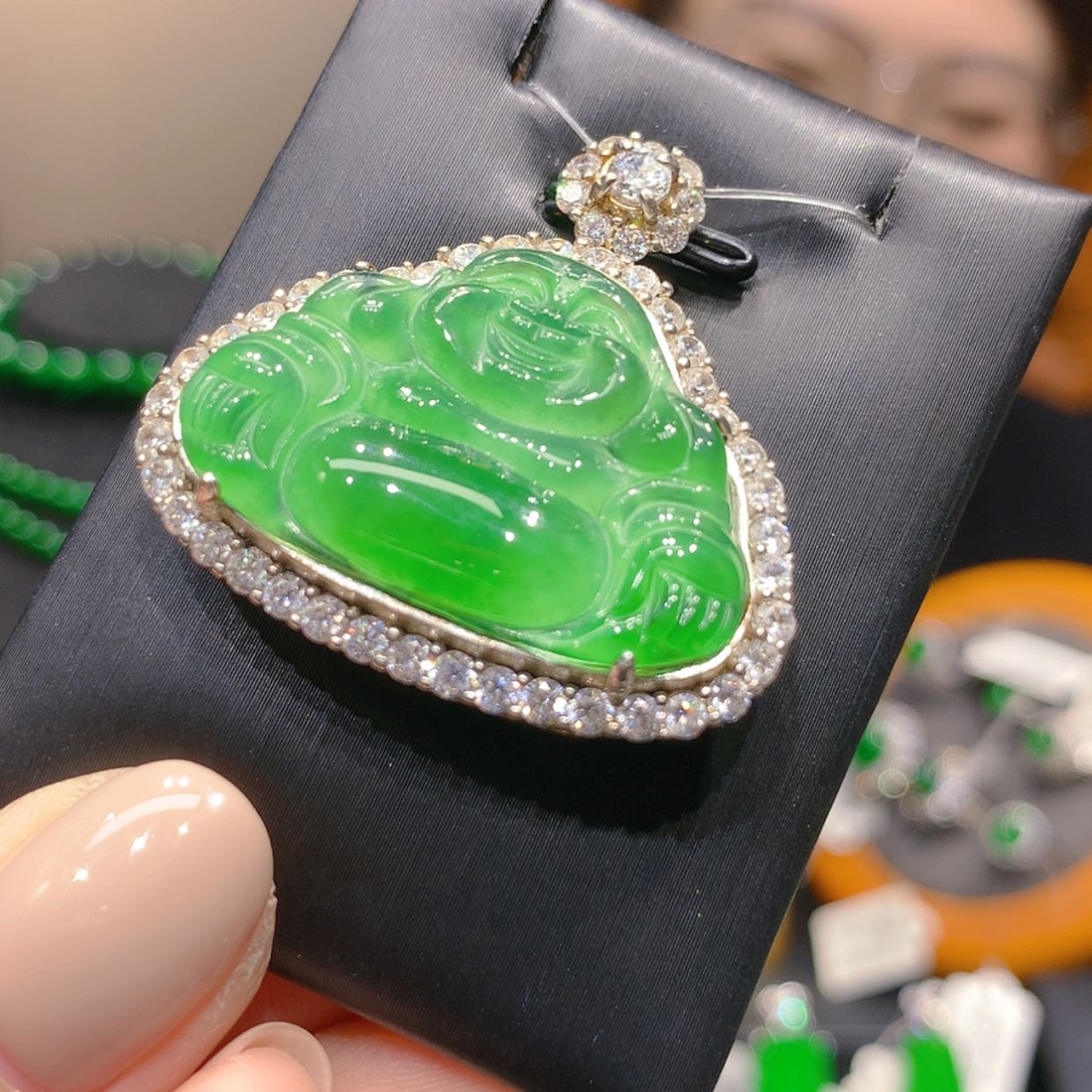 【闪购商品】颈饰银S925镶嵌翡翠3柒姐