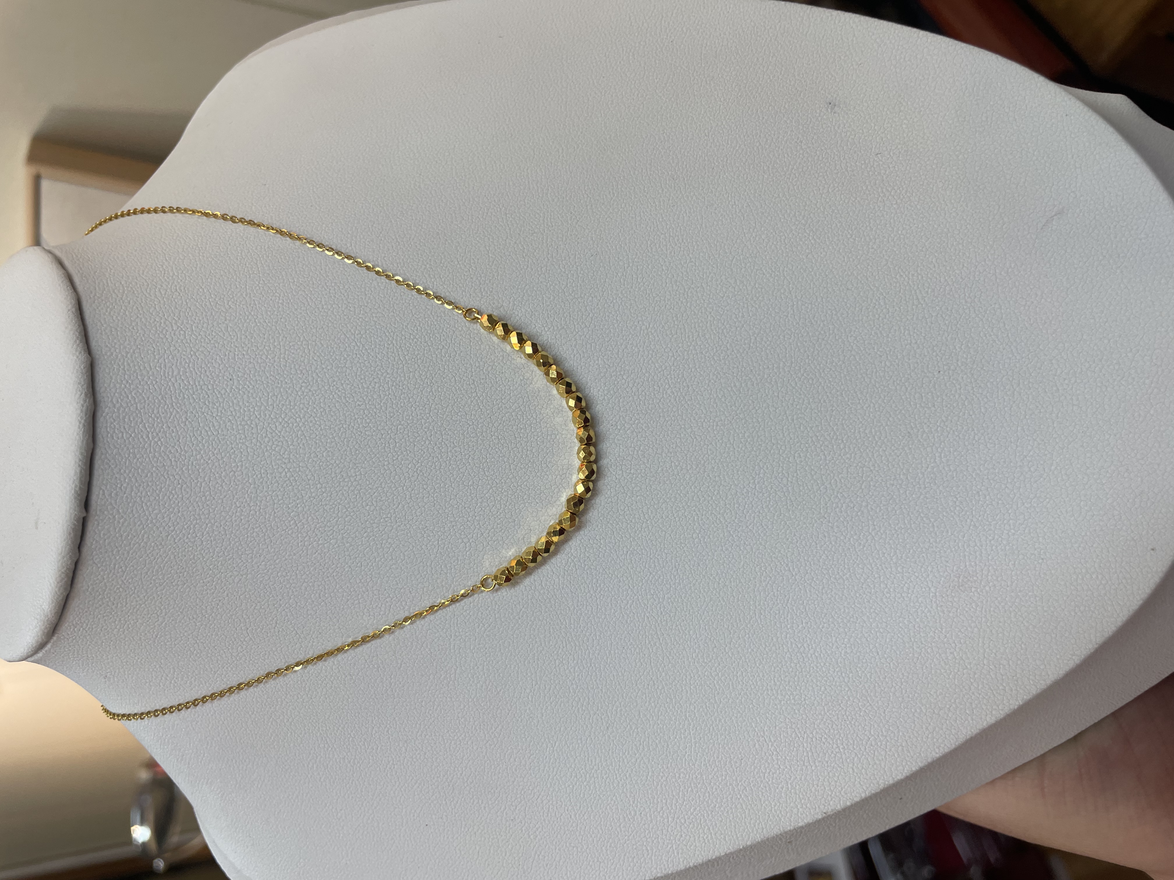 足金5G精工方糖套链