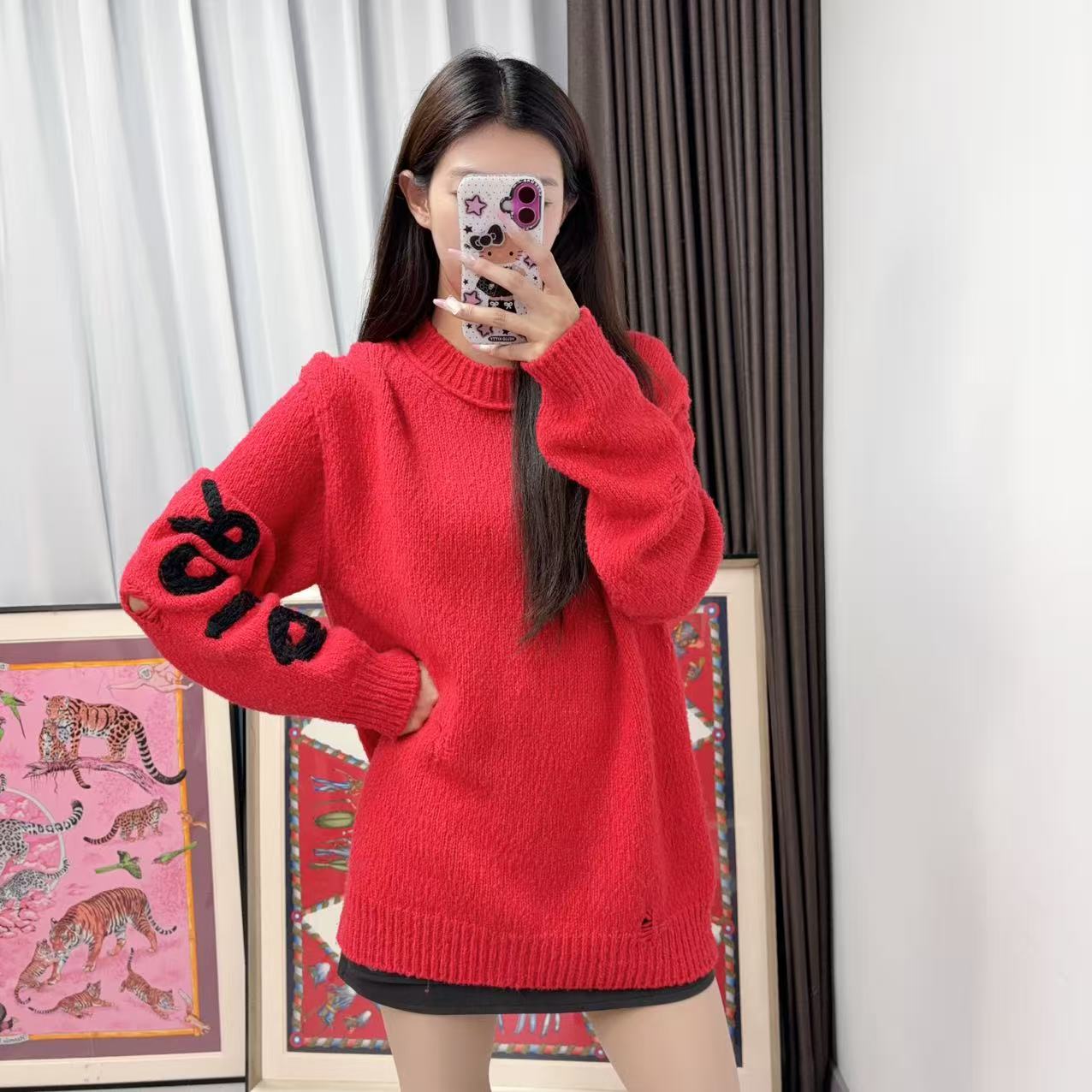 95新 DIOR/迪奥 麦殿/毛衣红色s码/251017YDDXY03