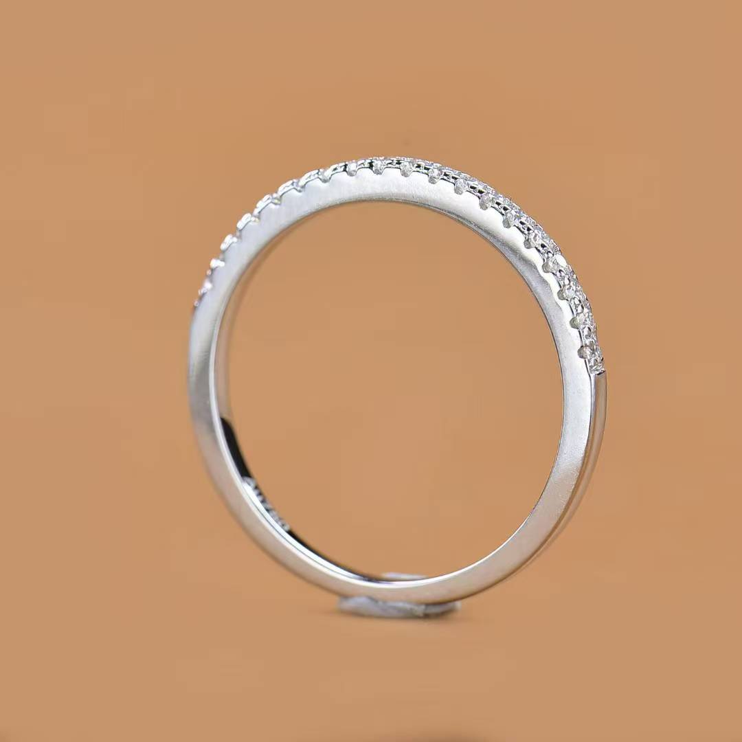 天然南非钻石PT950铂金半直排戒排戒-S