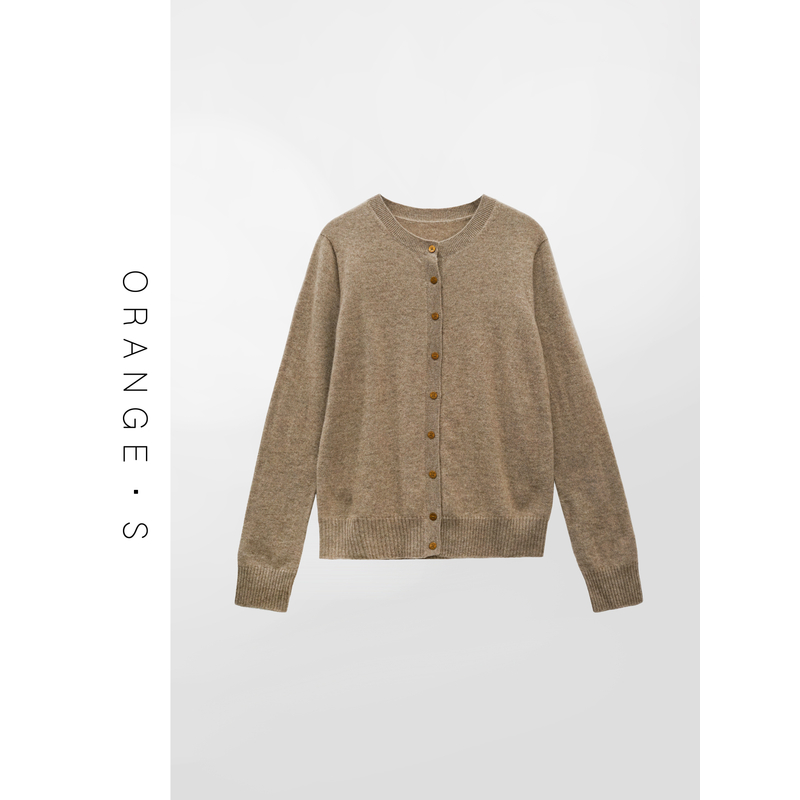 【圆领密织开衫】内蒙古羊绒!16针一体成型 慵懒羊绒开衫