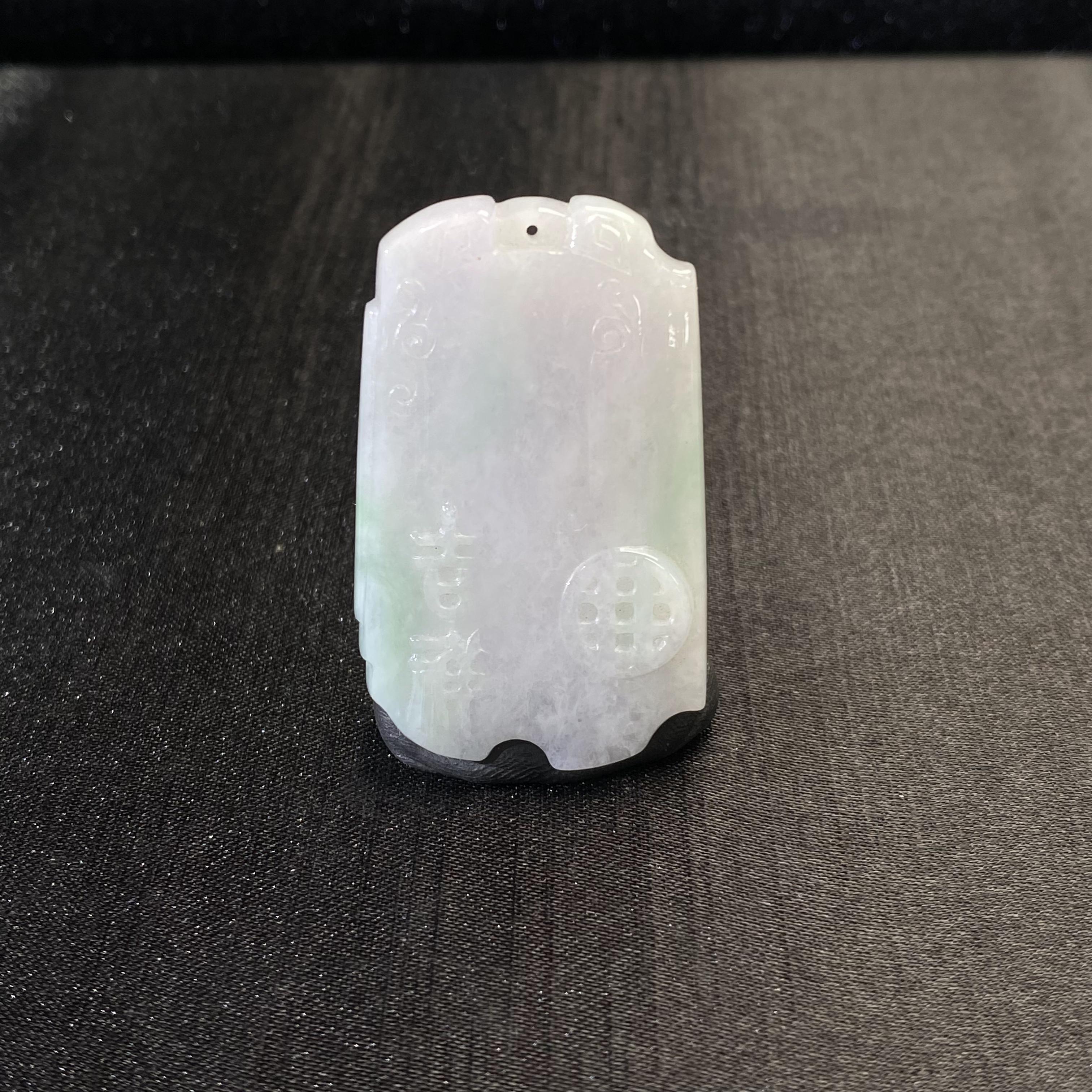 7天然缅甸翡翠A货春彩仿古牌/300035/上海嘉禾拍卖