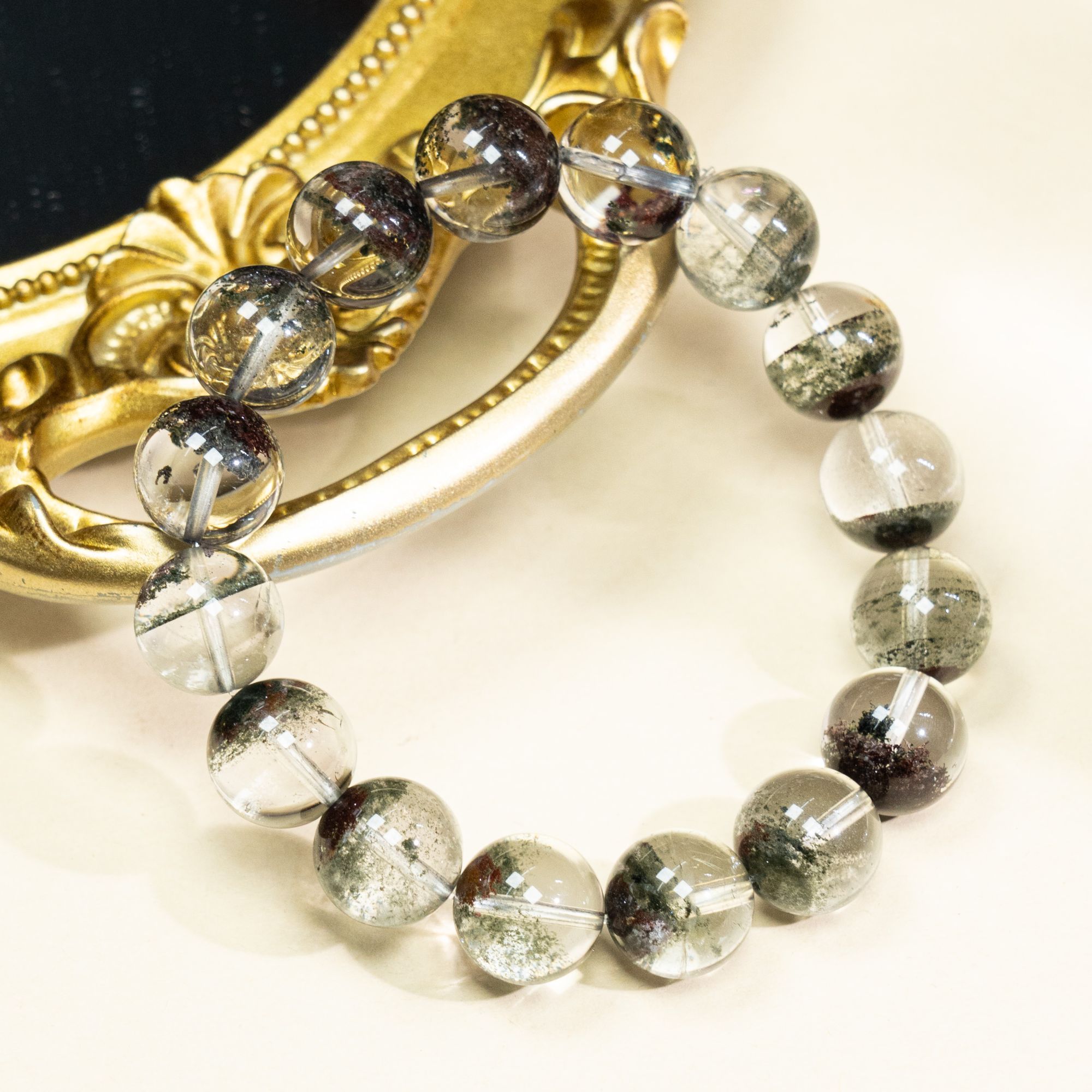 绿幽灵半盆手串圆珠单圈链轻奢好礼直播爆款配饰品（多样性发其一）