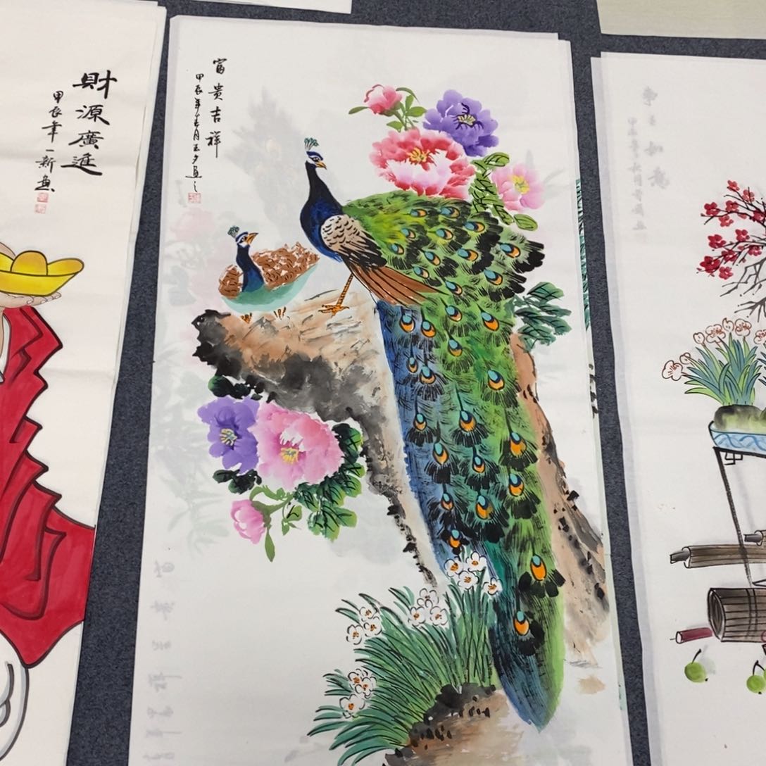 国画尺寸140✖️70四尺纯手绘