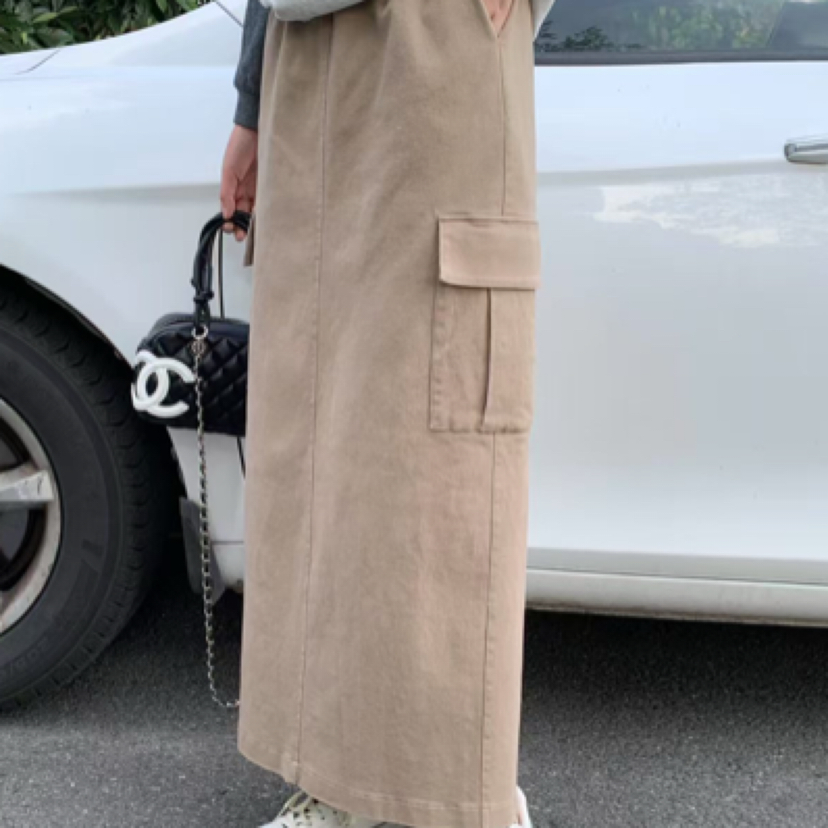 巴塞罗那高克重磨毛进口梭织棉弹力四季半身裙